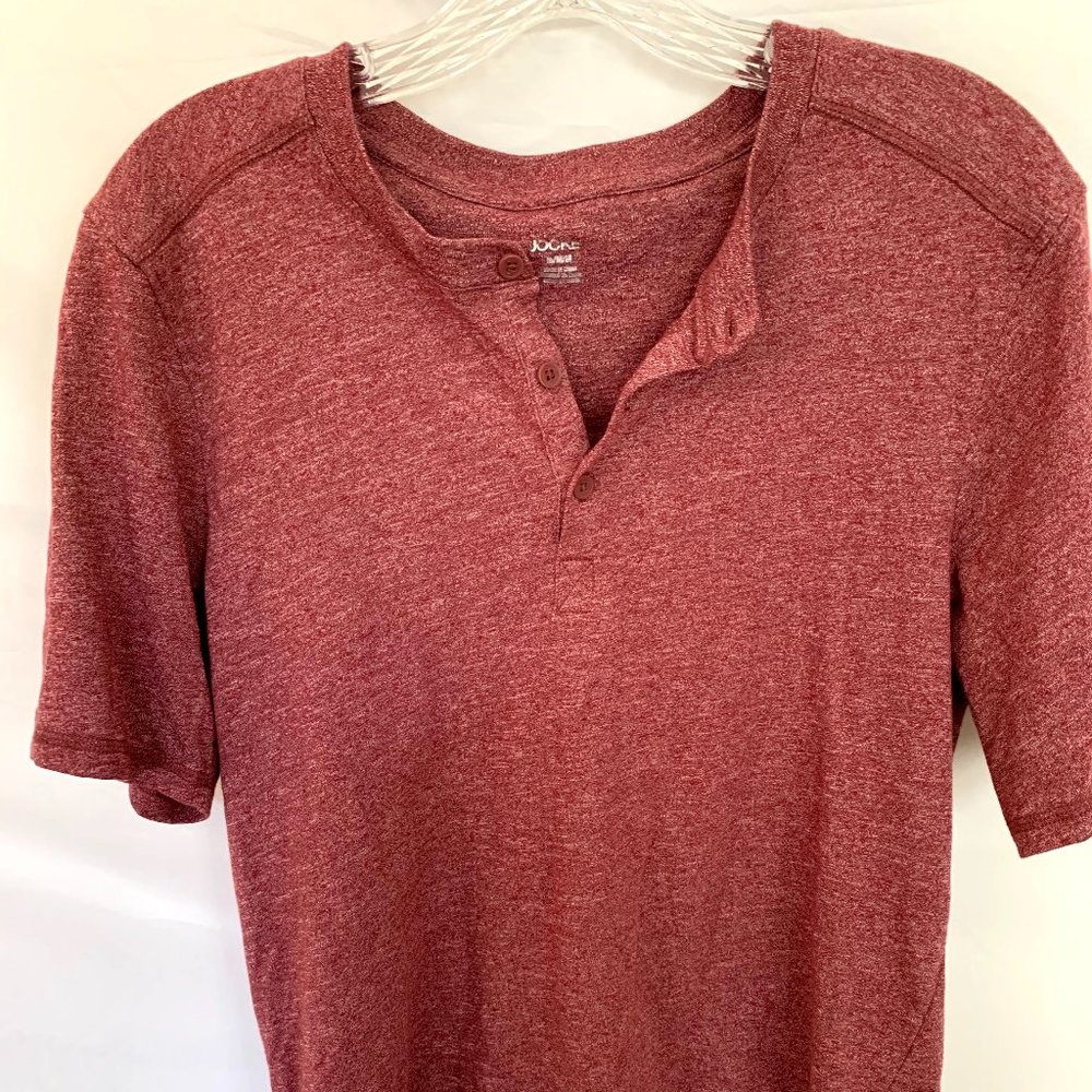 Jockey Men's L Henley Red Tee